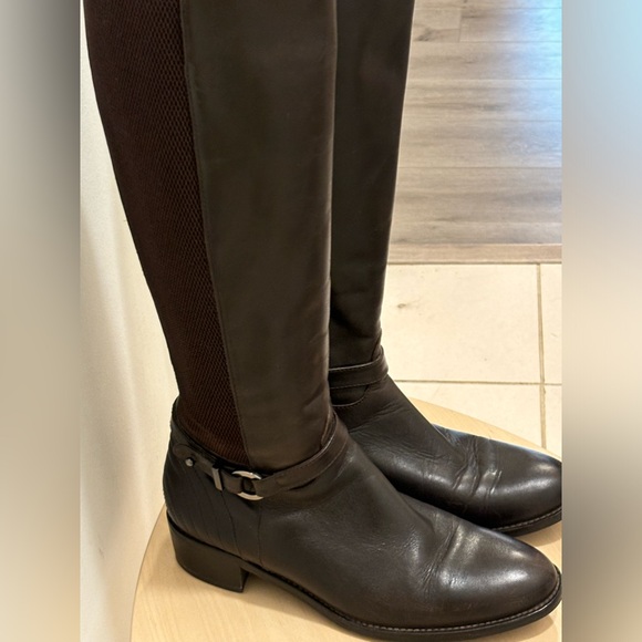 Aquatalia by Marvin K. 'Orion' Boot Sz 6.5 Brown Weatherproof Tall Leather Boot - Picture 2 of 10